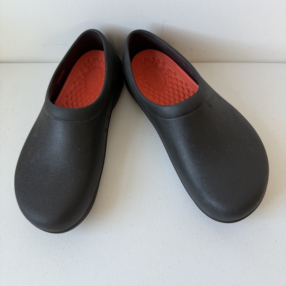 Crocs On-The-Clock Literide Work Slip-On Shoes Black w/Orange Insoles Men's 12